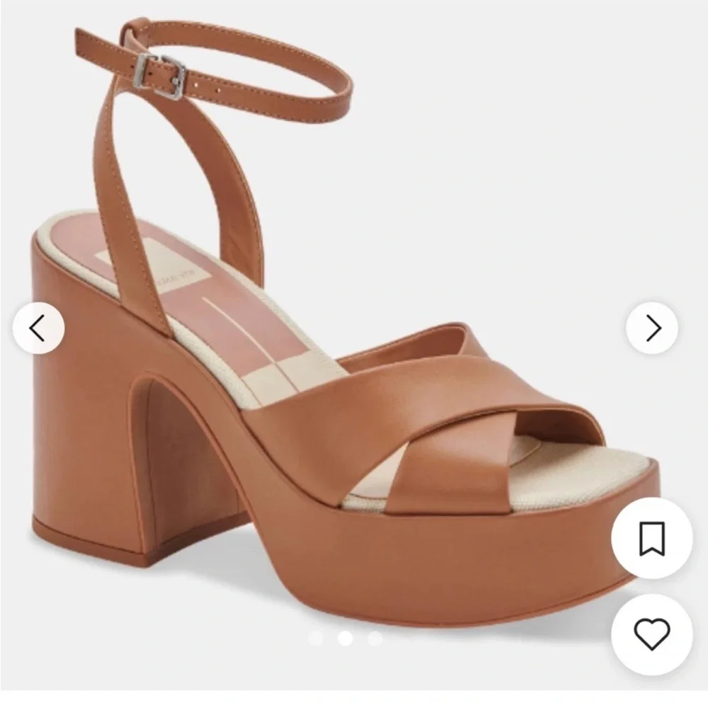 DOLCE VITA CARAMEL LEATHER WESSI HEELS